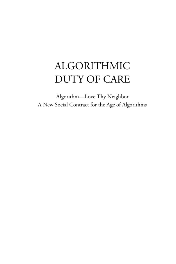 Title page of Algorithmic Duty of Care by Dr. Cindy Mason and Curt Hall