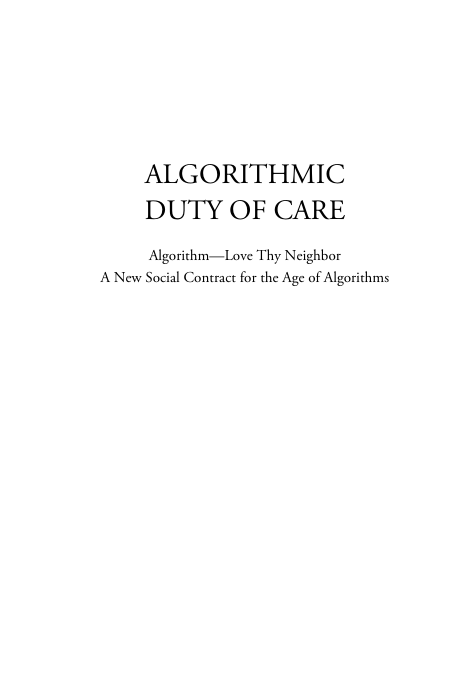 Title page of Algorithmic Duty of Care