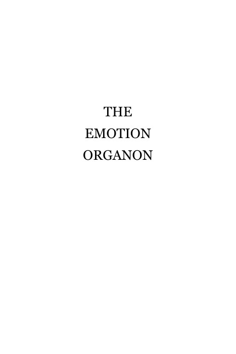 Title page of The Emotion Organon